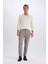 T6317 Bej Jogger Yazlık Kumaş Pantolon Basic Düz Cepli Düz Paça 5