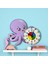Montessori Eğitici Ahtapot Temalı Renkli Çocuk Duvar Saati | Ahşap Malzeme + Uv Baskı 1