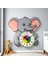 Montessori Eğitici Fil Temalı Çocuk Duvar Saati | Renkli Ahşap Saat + Uv Baskı 2