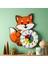 Montessori Eğitici Tilki Temalı Çocuk Duvar Saati | Renkli Ahşap Saat + Uv Baskı 1
