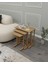 Modenza Zigon Sehpa – Modern 3’lü Sehpa Seti Ahşap Görünümlü Minimal Tasarım Salon & Oturma Odası 3