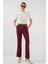 6538 Kemerli Ispanyol Paça Pantolon - Bordo 1