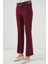 6538 Kemerli Ispanyol Paça Pantolon - Bordo 4