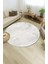 Açık Gri Soyut Desenli Yuvarlak Halı – Minimalist Modern Tasarım | 60X60 – 180X180 cm 1