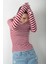 Siyah Beyaz Çizgili Uzun Kol Body Düğme Detaylı Soft Touch Basic Bluz Likralı Tişört 2