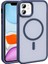 Apple iPhone 11 Kılıf Magsafe Şarj Özellikli Mat Arka Yüzey Iktk Sio Kapak-Lacivert 1