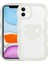 iPhone 11 Kılıf Renkli Kalp Figürlü Iktk Ponçik Kapak-Beyaz 1