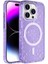 Apple iPhone 15 Pro Max Kılıf Magsafe Şarj Özellikli Parlayan Simli Saydam Renkli Iktk Allstar Kapak-Mor 1