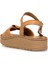 D25YS-2595 Kadın Hakiki Deri Düz Sandalet Taba 4