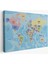 Türkçe Dünya Haritası Ülke Başkentli ve Okyanuslu Dekoratif Kanvas Tablo 2232 1
