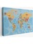 Dünya Haritası Ülke Başkentli Okyanuslu ve Dekoratif Kanvas Tablo 2229 1