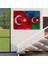 Türkiye Azerbaycan Bayrak Desenli Dekoratif Kanvas TABLO-6516 4