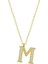 925 Ayar Gümüş Gold M Harfi Kadın Gümüş Kolye (T6620) (483483) 1