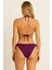 Kadın Mürdüm Üçgen Bikini Takımı Ayarlanabilir Bağlamalı Üst ve Alt 5
