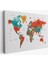 Dünya Haritası Dekoratif Kanvas Tablo Ülke ve Başkentli 1517 1