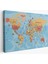 Dünya Haritası Kanvas Tablo Son Derece Detaylı Dekoratif OKYANUSLU-2015 1