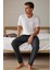 %100 Pamuk Premium Kumaş Erkek Pijama Altı Antrasit Relax Fit Beli Ipli Cepli Lastikli Terletmez Esnek Rahat Kesim Nefes Alan Regular 3