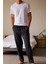 %100 Pamuk Premium Kumaş Erkek Pijama Altı Antrasit Relax Fit Beli Ipli Cepli Lastikli Terletmez Esnek Rahat Kesim Nefes Alan Regular 4