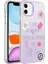 Apple iPhone 12 Kılıf Mermer Desenli Hzrv Marbello Kapak-Mor 1