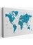 Dünya Haritası Dekoratif Kanvas Tablo Ülke ve Başkentli 1503 1