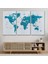 Dünya Haritası Dekoratif Kanvas Tablo Ülke ve Başkentli 1503 3