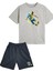 2'li Set Baskılı Erkek Çocuk Pamuk Şort Tshirt Takım Futbol 5 6 7 8 9 10 11 12 13 14 Yaş Tişört 1