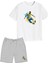 2'li Set Baskılı Erkek Çocuk Pamuk Şort Tshirt Takım Futbol 5 6 7 8 9 10 11 12 13 14 Yaş Tişört 1