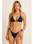 Kadın Lacivert Üçgen Bikini Takımı Ayarlanabilir Bağlamalı Üst ve Alt 1