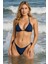 Kadın Lacivert Üçgen Bikini Takımı Ayarlanabilir Bağlamalı Üst ve Alt 5
