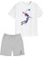 2'li Set Baskılı Kız Çocuk Pamuk Şort Tshirt Takım Voleybol 5 6 7 8 9 10 11 12 13 14 Yaş Tişört 1