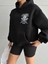 3 Iplik Şardonlu Oversize Compact Kafa Baskılı Sweat Siyah 4