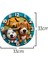 Sessiz Yuvarlak Ahşap Duvar Saati, Kuvars Hareketli, 3D ve 2d Köpek Deseni 6