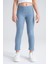 Rahat Giyilen Kız Çocuk Taytı Mavi Denim Görünümlü Esnek Tüylenmez 8