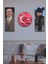 3 Parçalı Renkli Atatürk Temalı Duvar Saati Dekoru 1
