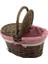 Oval Hasır Piknik Sepeti Dekoratif Çok Amaçlı Sepet Kola Tak Kulp Çift Kapak 19X27.5 - 25X35- D:16CM 1