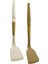 Silikon Spatula Eğik Ahşap Bambu Sap - Silikon Kılıflı 32CM 1