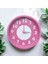 Küçük Çocuk Kız Odası Pembe Beyaz Plastik Duvar Saati Çap 22 cm 4