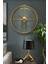 Şık Altın Renk Orta Boy Ferforje Metal Minimalist Duvar Saati 2