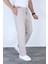 Baggy Keten Pantolon Jogger Taş 2
