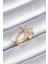 Pirinç Gold Renk Zirkon Taşlı Çiçek Model Kadın Yüzük - TJ-BYK3478 1