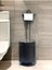 Metal Çöp Kovalı Banyo Wc Kağıtlık - Tuvalet Kağıtlığı Siyah 1
