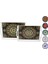 2li Set - Dikdörtgen Lotus Tepsi Kulplu Renkli Desenli 22.2X30.4CM - 25.5X33.8CM 1