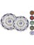 2li Set - Yuvarlak Papatya Tepsi Kulplu - Renkli Desenli 34.5cm - 39CM 1