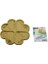 Yuvarlak 4 Kalp Bölmeli Ahşap Bambu Servis Sunum Tepsi - Tahtası 21 x 1.4cm 1