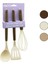 3 Pcs Renkli Silikon Mutk Seti Çırpıcı - Kepçe - Spatula Ahşap - Akasya Saplı 1