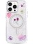 iPhone 15 Pro Flower Magsafe Kapak - Mor 4