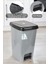 Pedallı Gri Banyo Mutfak Çöp Kovası Siyah Kapaklı Slim Pedallı Çöp Kovası 15 Litre 2