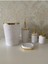 5 Parça Mermer Desen Mat Banyo Seti / Wc Fırçalık, Sıvı - Katı Sabunluk, Çöp Kovası, Diş Fırçalık 1