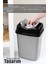 Çift Kapaklı Plastik Çöp Kovası - Ev Ofis Banyo Mutfak Çöp Kovası Gri 20 Litre 4
