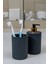 4'lü Banyo Seti Plastik 5 Lt Iç Kovalı Çöp Kovası Tuvalet Fırçası Lavabo Takımı 2